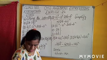 ALGEBRAIC EXPRESSIONS,PART_12,8th CLS MATHS,EXERCISE ( 2.4),MAIN 6th,KARNATAKA STATE SYLLABUS.