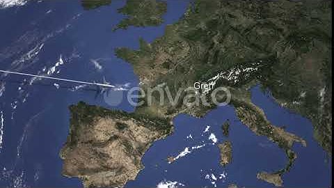 Commercial Plane Arrives To Grenoble France | Motion Graphics - Envato elements