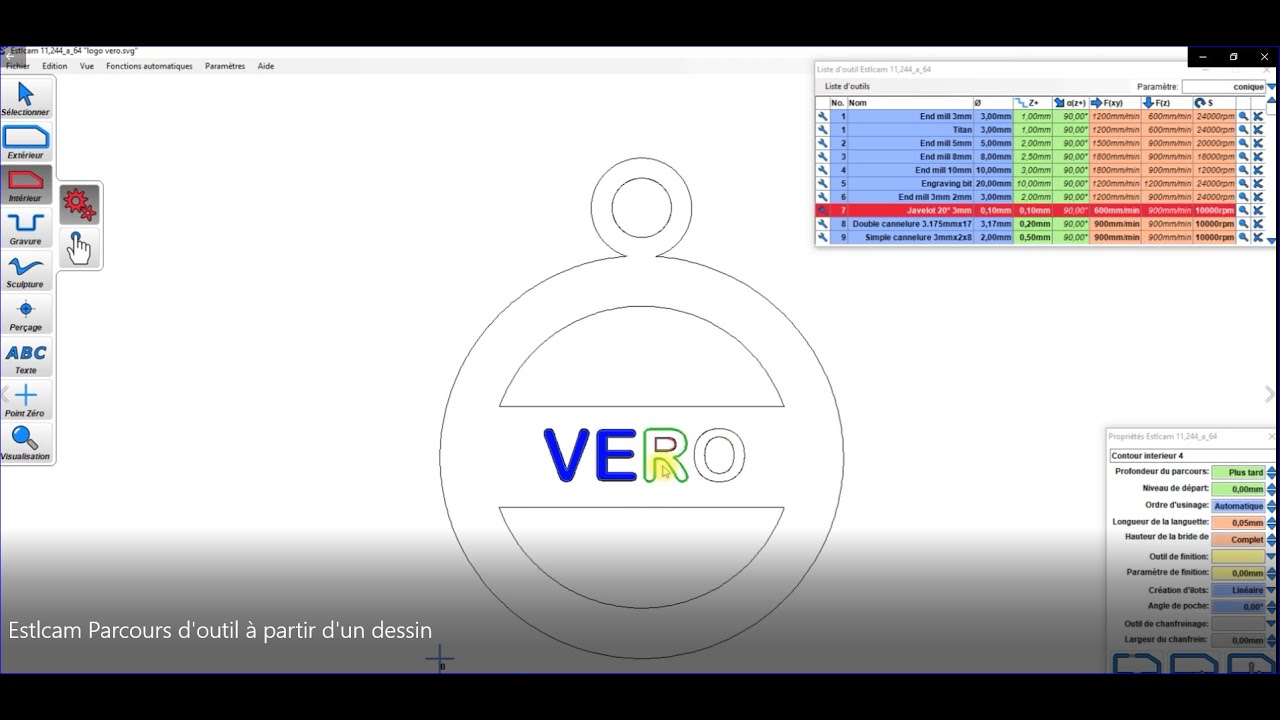[TUTO Estlcam] Faire un parcours d'outils à partir d'un dessin