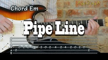 Pipe Line - Tab & Chords, Surf Guitar lesson, como tocar, レッスン , урок, табулатуры