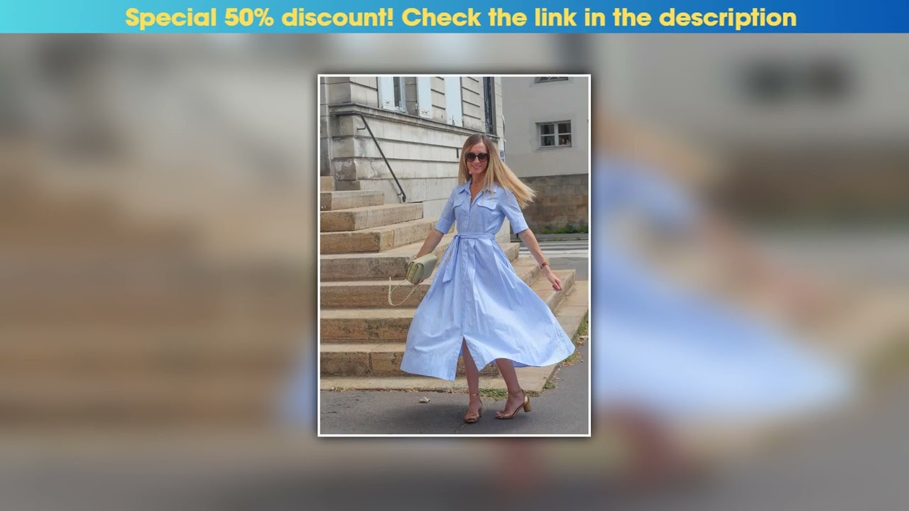 Exclusive HH Women's New Fashion Temperature Slim Short Sleeve Poplin Dress Female Elegant Simple H