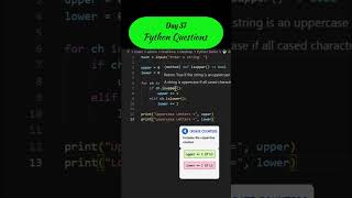 Python challenge #37 Count Uppercase and lowercase in Python