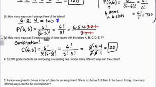 Section 12.1 - Fundamental Counting Principle, Permutations, and Combinations