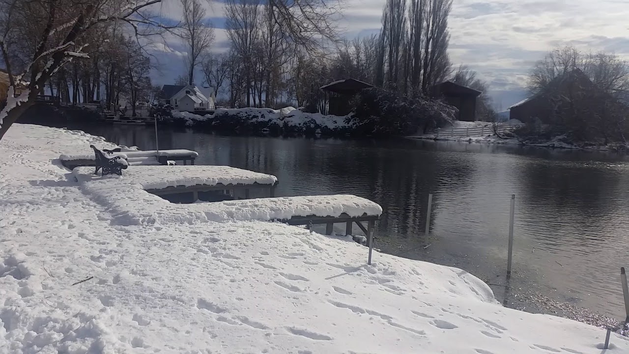 Fall river in the winter - YouTube