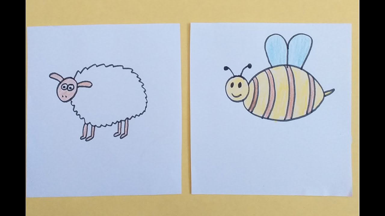 Kolay Çizimler - Easy Drawings - Einfache Zeichnungen - YouTube