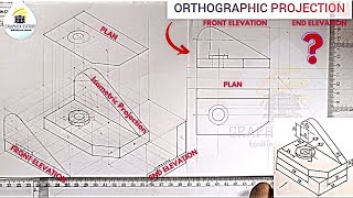 ORTHOGRAPHIC PROJECTION | FIRST AND THIRD ANGLE | PLAN FRONT ELEVATION AND END VIEW