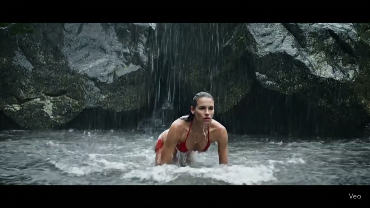 Girl coming from River in Rain 