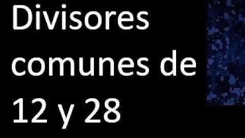 Divisores comunes de 12 y 28 . simultaneamente dividan a