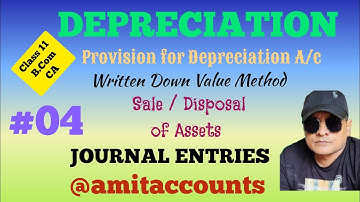DEPRECIATION | Provision for Depreciation A/c | Written Down Value Method | Class 11/ B.Com | Basics