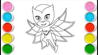 PJ Masks Coloring Pages for Kids | How to Color Catboy, Gekko and Owlette