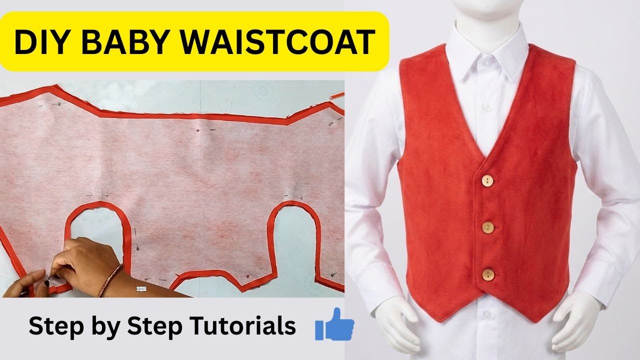 DIY Baby Boy Velvet Waistcoat | Baby Boy Jacket Cutting and Stitching