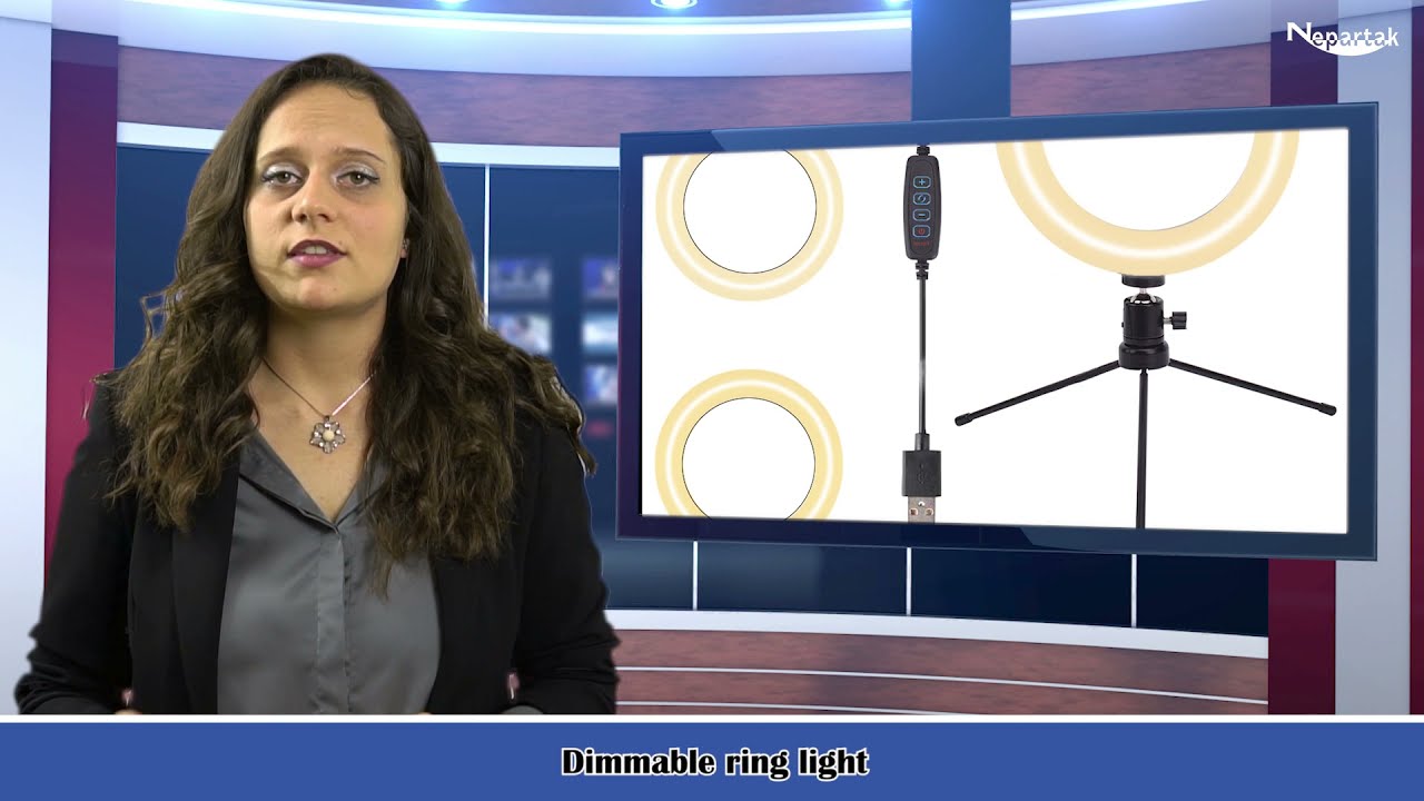 Dimmable Selfie Ring Light With Tripod Stand & Cell Phone Holder-NEPARTAK