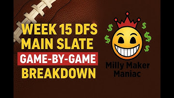 🔥 Week 15 DFS Main Slate Game-by-Game Breakdown | Best Plays, Leverage Spots & Milly Maker Strategy