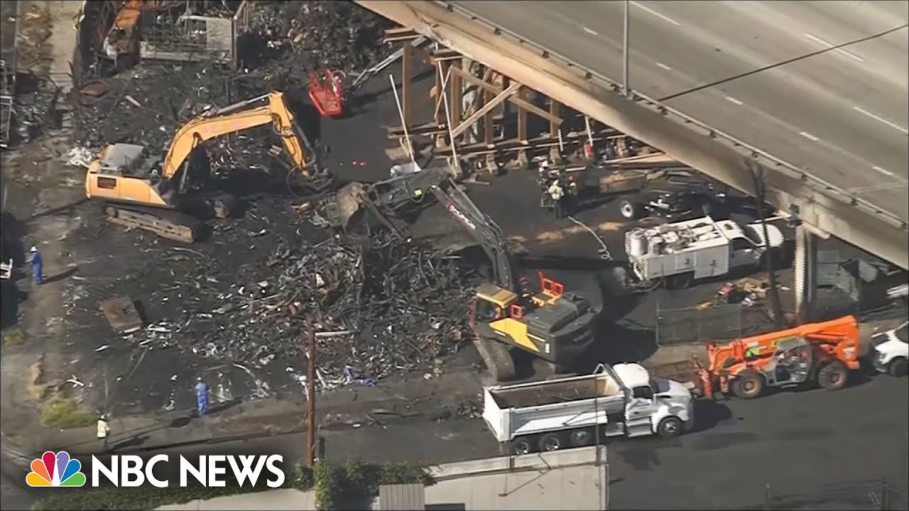Gov. Newsom says stretch of L.A. freeway damaged in fire won’t be demolished