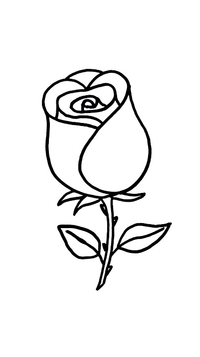Gambar Bunga Mawar dari tanda Cinta (❤️) #shorts #drawing #rose