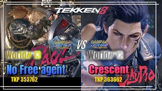 TEKKEN8 World#13 PAUL(No Free agent) vs High Rank CLAUDIO(Crescent) RANKER MATCH