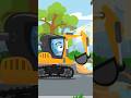 Yellow Excavator On The Construction Site #carsforkids #carcartoon #carshorts #excavator #building