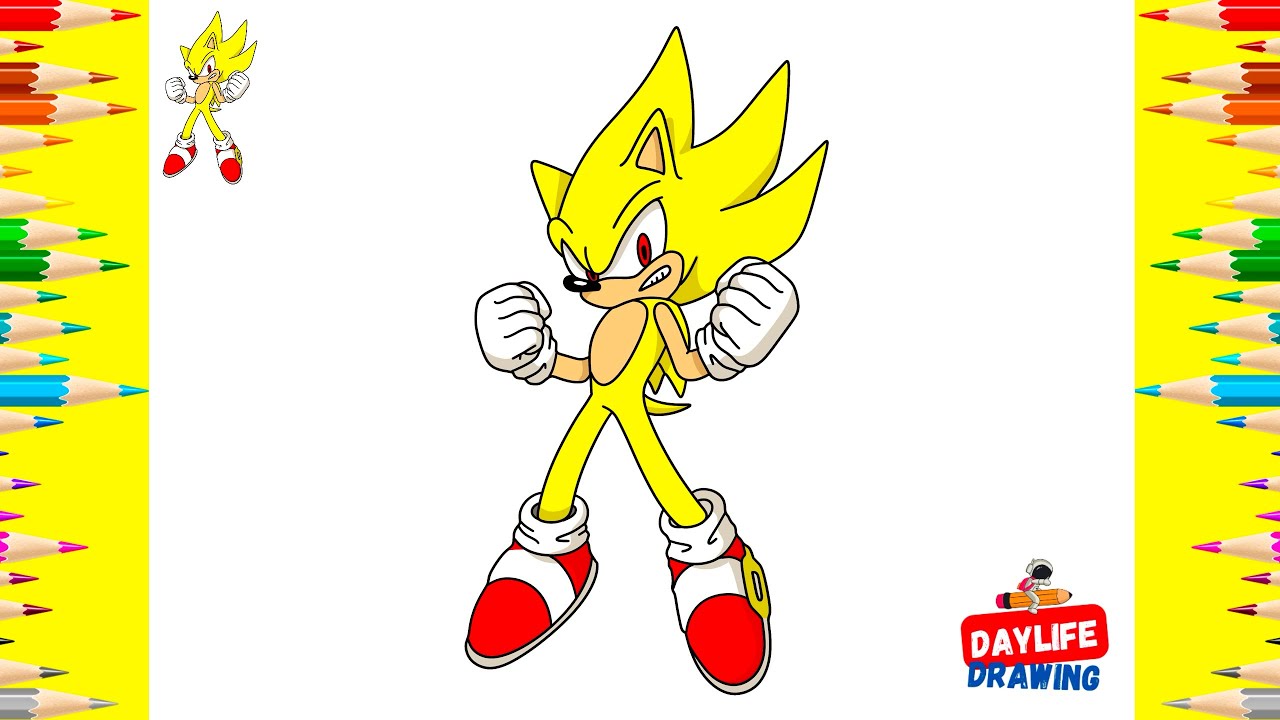 How to Draw Super Sonic | Easy Sonic Drawing Tutorial - YouTube