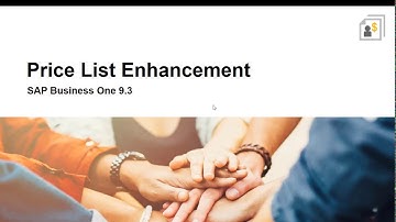 SAP Business One 9.3 New Features - Price Lists