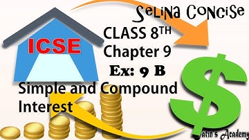 Class 8 ICSE Chapter 9 Exercise 9B Simple and compound interest