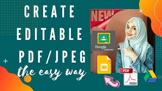 Make an editable PDF|JPEG Worksheet to Share in Google Classroom