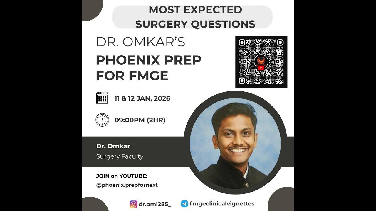 MOST EXPECTED SURGERY MCQ's- Part 3     l     FMGE DEC 25- 17 Jan