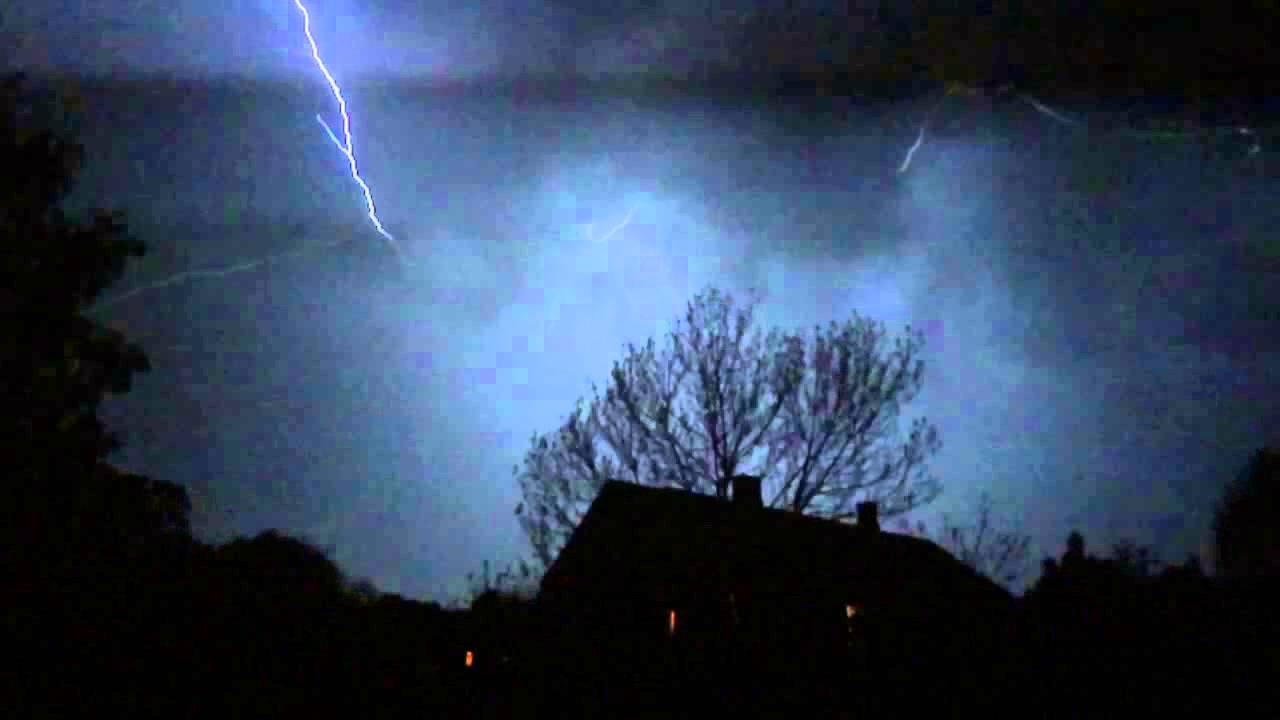 Lightning in slow motion; Supilinn, Tartu, Estonia