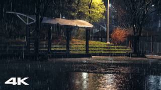 Beat Anxiety to Sleep Immediately with Heavy Rain at Night, Goodbye Insomnia | Relaxing
