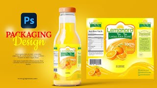 Professional Juice Bottle Label Design | Adobe Photoshop Cc
