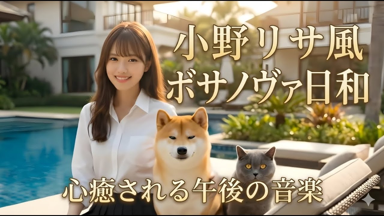 Relaxing Bossa Nova | Miru & Pets ☀️Poolside Chill Vibes | Healing Afternoon Music for Study & Relax