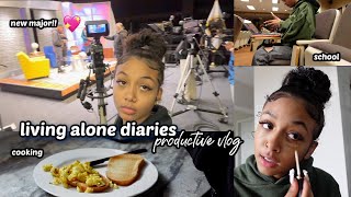 productive school vlog: college sophomore edition💞 | LIVING ALONE DIARIES | LexiVee