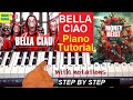 Money heist  bella ciao piano tutorial  bella ciao song piano cover tutorial  la casa de papel