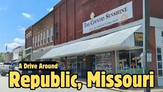 Driving Around Republic, MO: Old Churches, Historic Downtown, Masonic Building, VFW & Busy Streets
