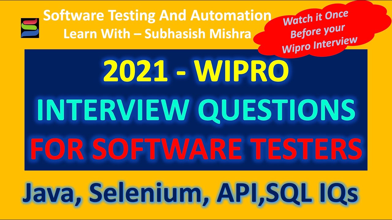 Wipro Interview Experience 2021 for Software Testers | Wipro Technical ...