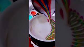 Make a beautiful rainbow latte with me ?? coffee espresso latte rainbow