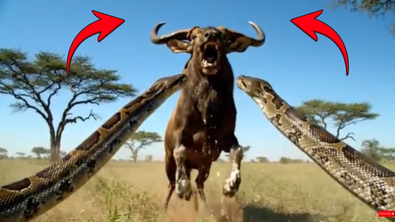 🦌Giant Python Duo Attacks Bull Elk | Wildlife Wardens Save the Day | # ...