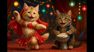 Cats Throw The Cutest Belly Dance Party Ever 4K