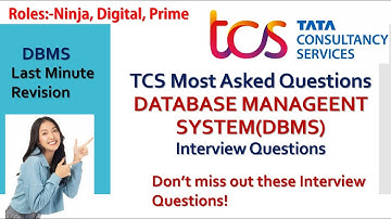 TCS Most asked DBMS Interview Questions|| Last minute revision || TCS NQT RESULT #explore #interview