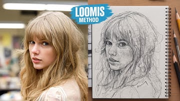 How to Draw Taylor Swift Portrait - Easy Loomis Method Tutorial