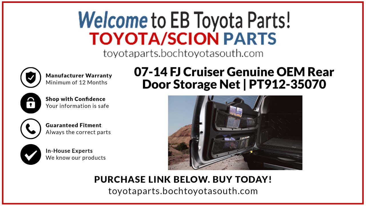 2007 2014 Toyota Fj Cruiser Rear Door Storage Cargo Net Genuine