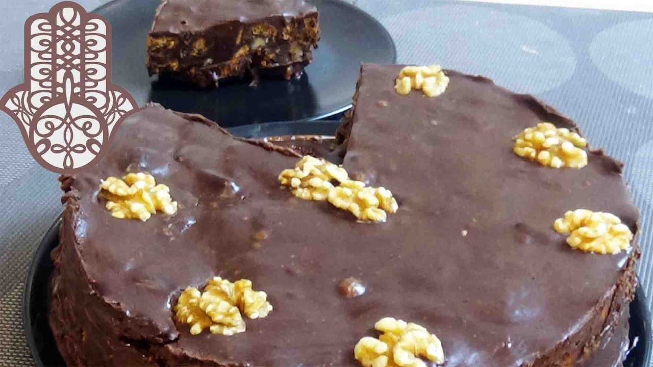 Gateau Au Chocolat Et Noix Sans Cuisson Youtube