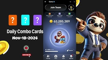 Gemz Daily Combo 18 November|| Daily Combo Today||Game of Gone