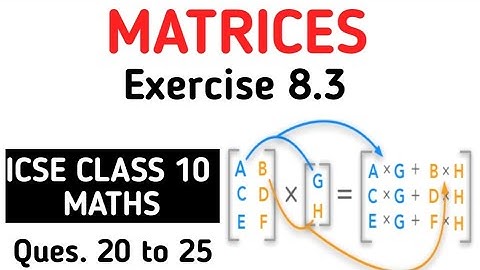 Matrices Class 10 ICSE | Ex 8.3 Q.No  20 to 25 ICSE Class 10 Matrices M L Aggarwal | Math Axis
