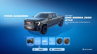 How To Get GMC Sierra 2500 AT4X Car Body For FREE! (Fortnite Rocket League)