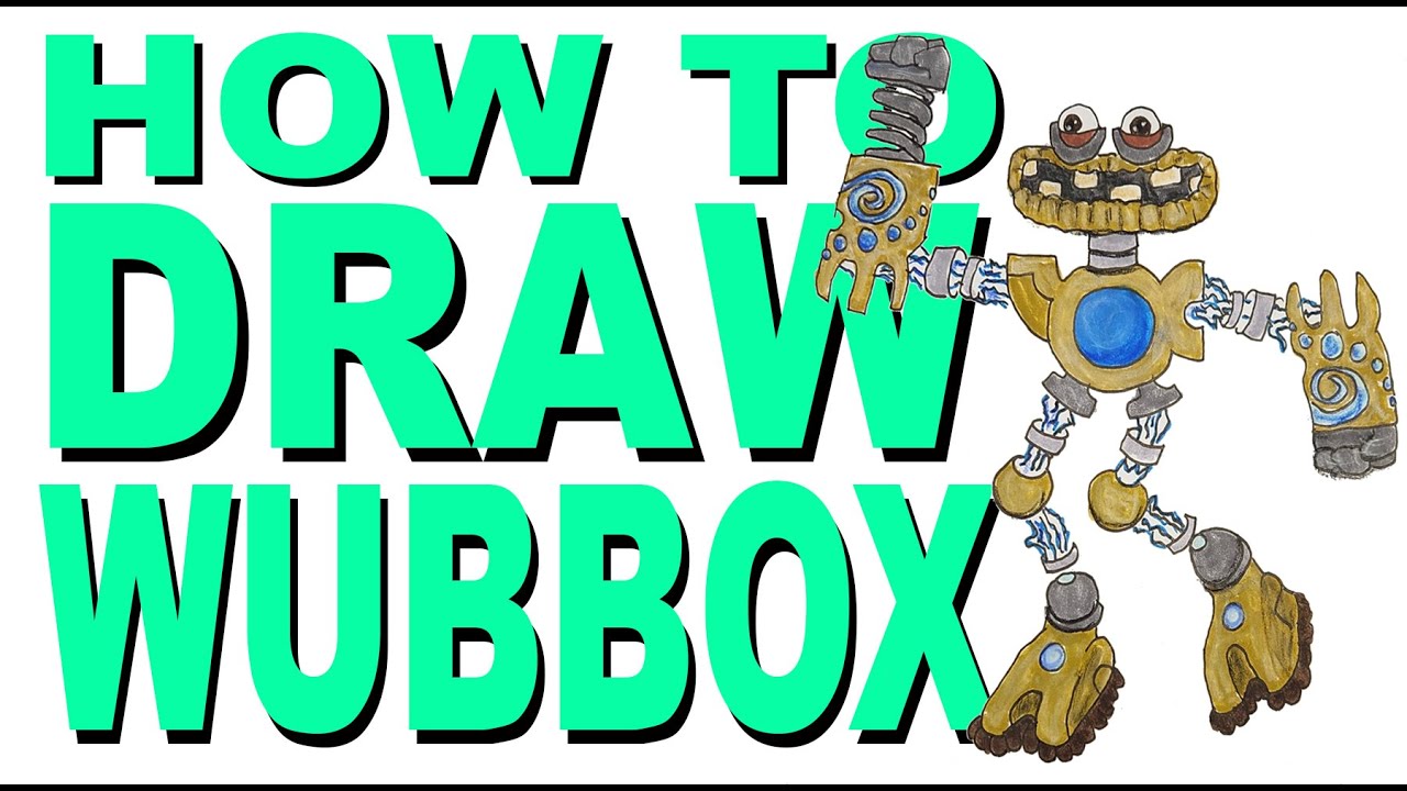 How to draw a Gold Epic Wubbox from My Singing Monsters step by