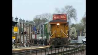 UPRR Westbound Stack Train At Elmhurst Illinois Two Engines In Front Plus Tail End DPU
