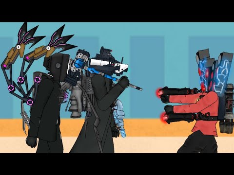 Upgraded Titan cameraman & Titan tv man vs Infected Upgraded Titan Speakerman, Acid skibiditoilet |