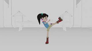 Ellie - Practicing fighting moves (Blender Animation)