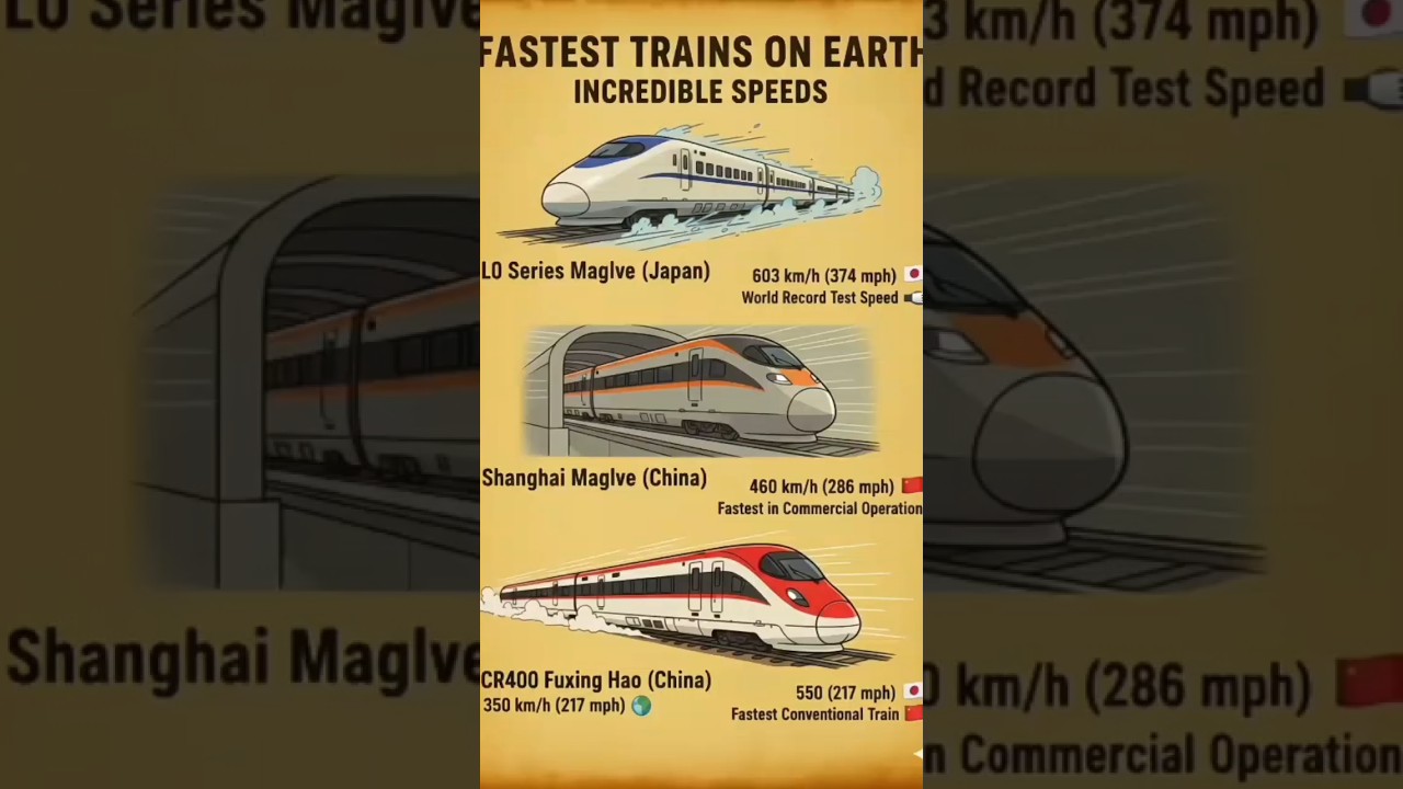🚄 Fastest Train in The World 2025 🌎 | World’s Speed King Top 5 Fastest Trains Ever Built! steeltrain