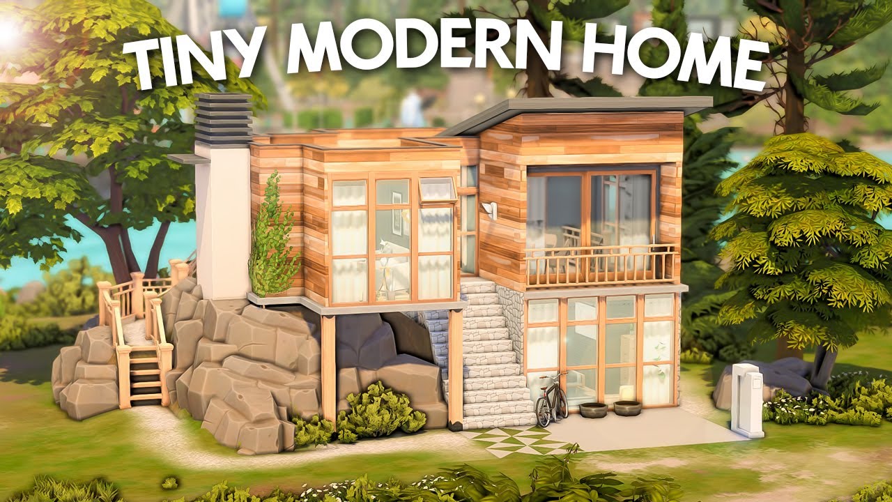 Modern Tiny Home 🏠 The Sims 4 Speed Build || No Talking - YouTube